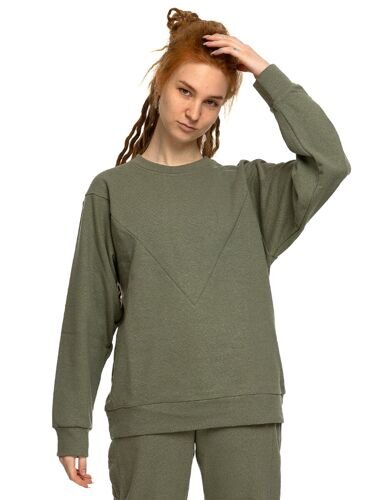 Джемпер из конопли и хлопка, зеленый